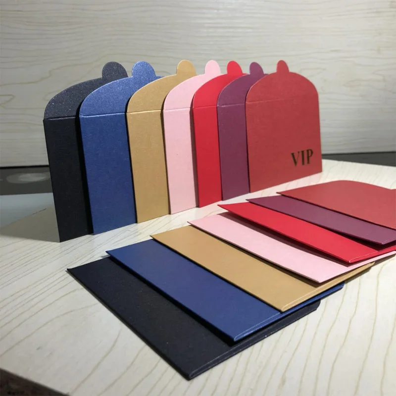 50 шт 10x7 см(3," x 2,7") Мини-конверт жемчужного цвета с золотым тиснением VIP, крышка для Членской Карты VIP