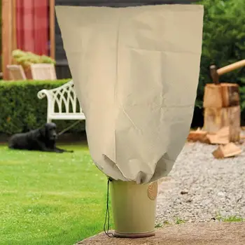 

Winter Drawstring Plant Sapling Freezing Cold Protection Cover Lightweight Durable Non-Woven Winter Plant Cover Bag