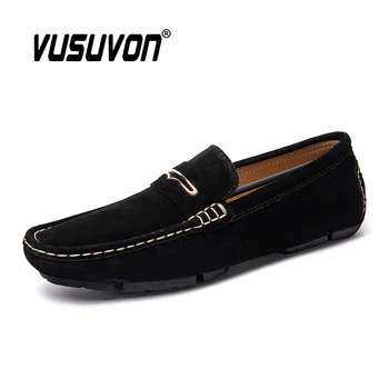 

2020 Newest Men Leather Shoes Breathable Casual Flats Outdoor Driving Shoes for Male Comfort Leather Loafers Man Big Size 38-46