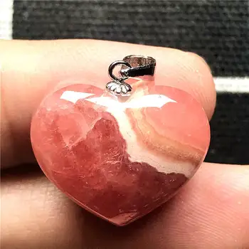 

Top Natural Red Rhodochrosite Heart Pendant Jewelry For Woman Man Argentina Crystal 925 Silver 20x7mm Beads Beauty Stone AAAA