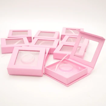 

false eyelash packaging box lash boxes packaging custom logo faux cils 25mm mink lashes square pink case wholesale bulk vendor