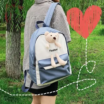 

Schoolbag 2020 Korean-style INS Wind Japanese-style Harajuku Cute Bear GIRL'S Soft Girl MORI Series Versatile Backpack