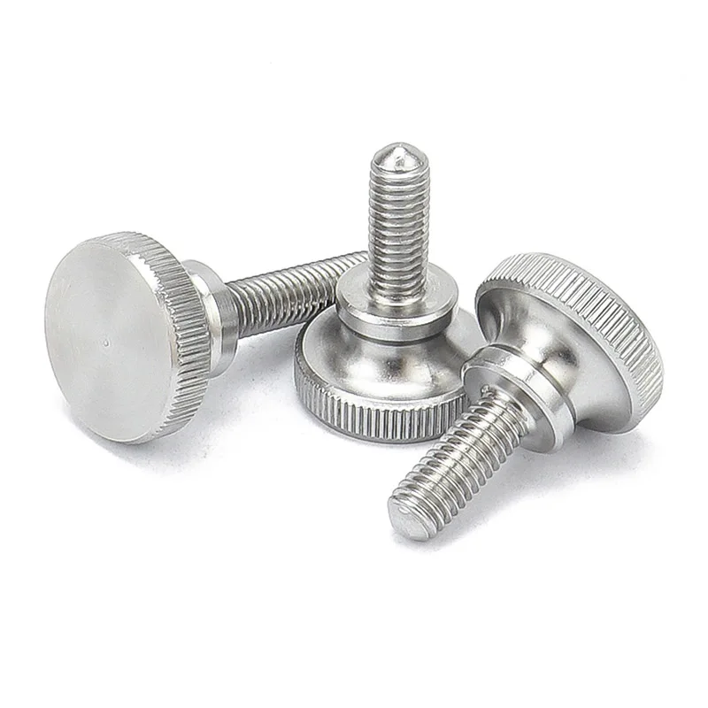 Stainless Steel Screw Hand Tighten Thumbscrew 1/5 M2 M2.5 M3 M4 M5 M6 M8 M10 DIN464 GB834 304 Stainless Steel Knurl Head Hand Tighten Curtain Wall Glass Lock Thumb Screw Bolt