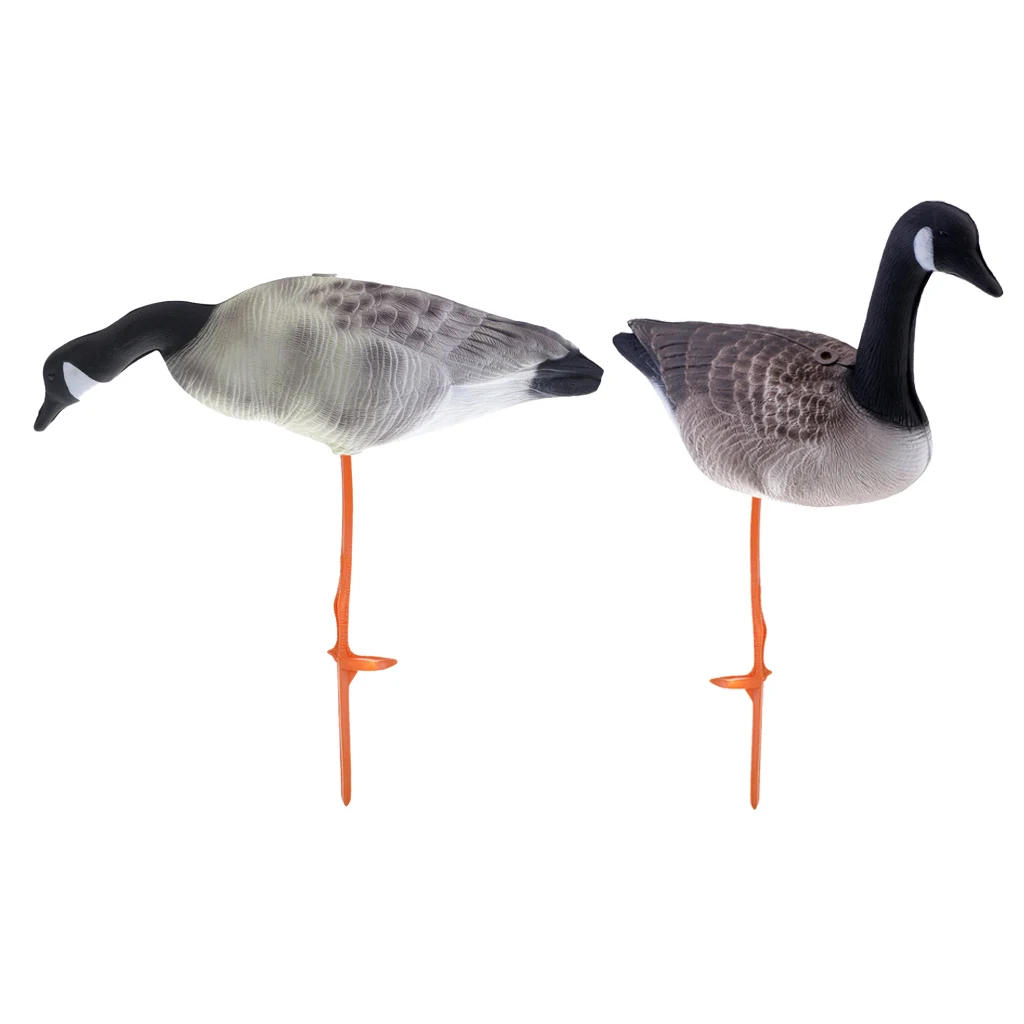 2pcs Foldable 3D Lifelike Full Body Goose Hunting Shooting Decoys Goose Decoy Hunting Bait Garden Lawn Decors Ornaments
