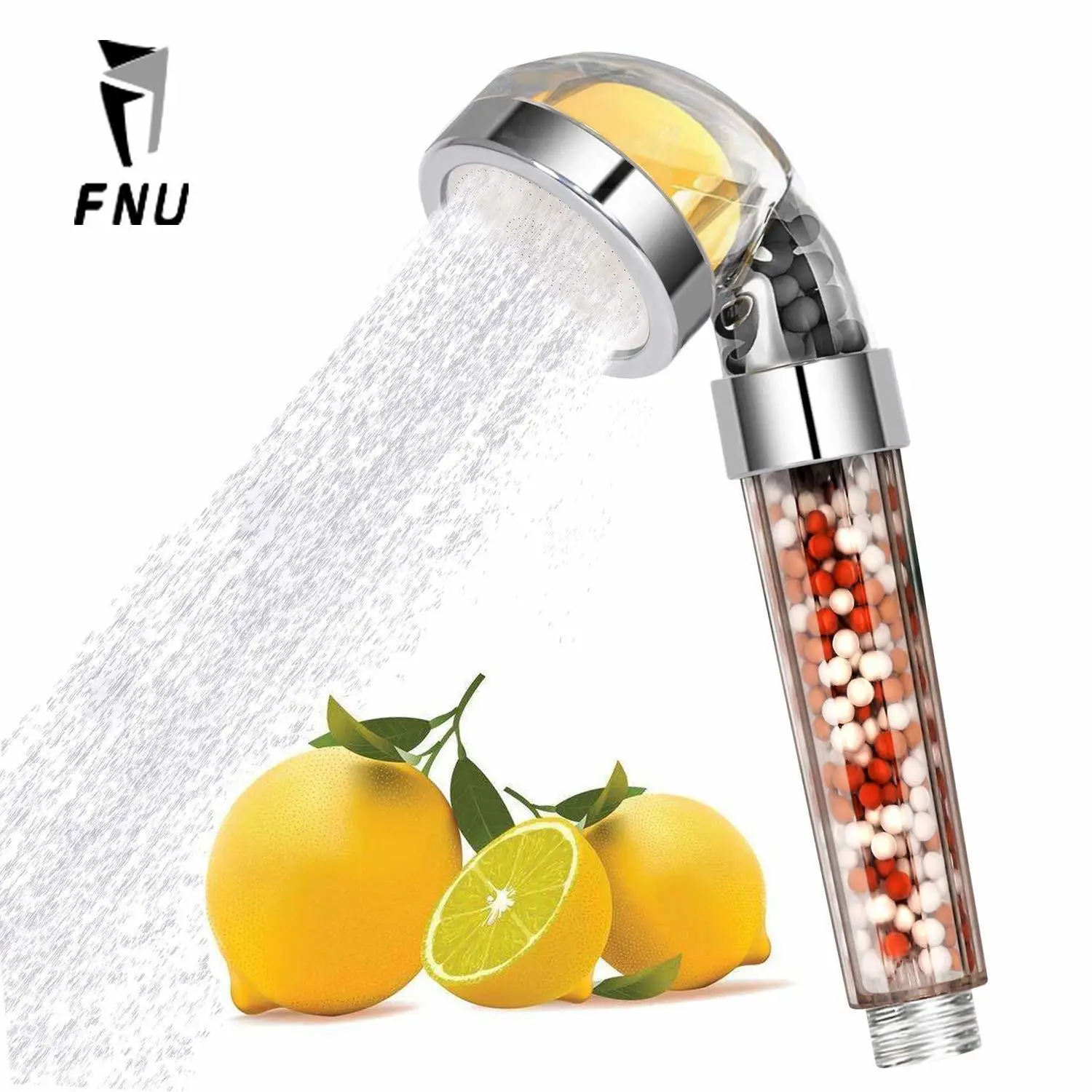 

High Pressure Water Saving Shower Head Filter Wand with Citrus Smell Vitamin C Remove Chlorine Softens Hard Water For Beauty
