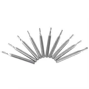 

10x 1/8 2mm Tungsten Carbide End Mill Cutter CNC Spiral Bit For Cutting Acrylic
