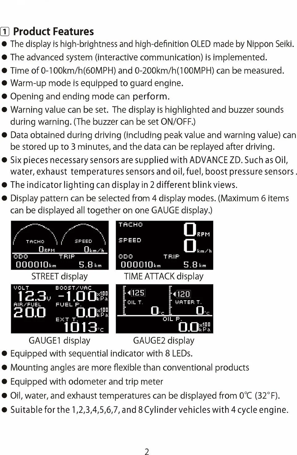 Универсальный автоматический датчик 10в1 новая версия DEFI Advance ZD Link Meter Цифровой тахометр вольт скорость температура воды и масла пресс boost