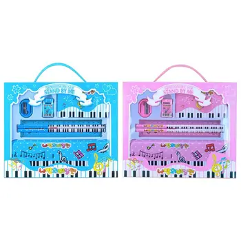 

Music Piano Note Pencil Ruler Earser Sharpener 7 in 1 Stationery Set Boys Girls
