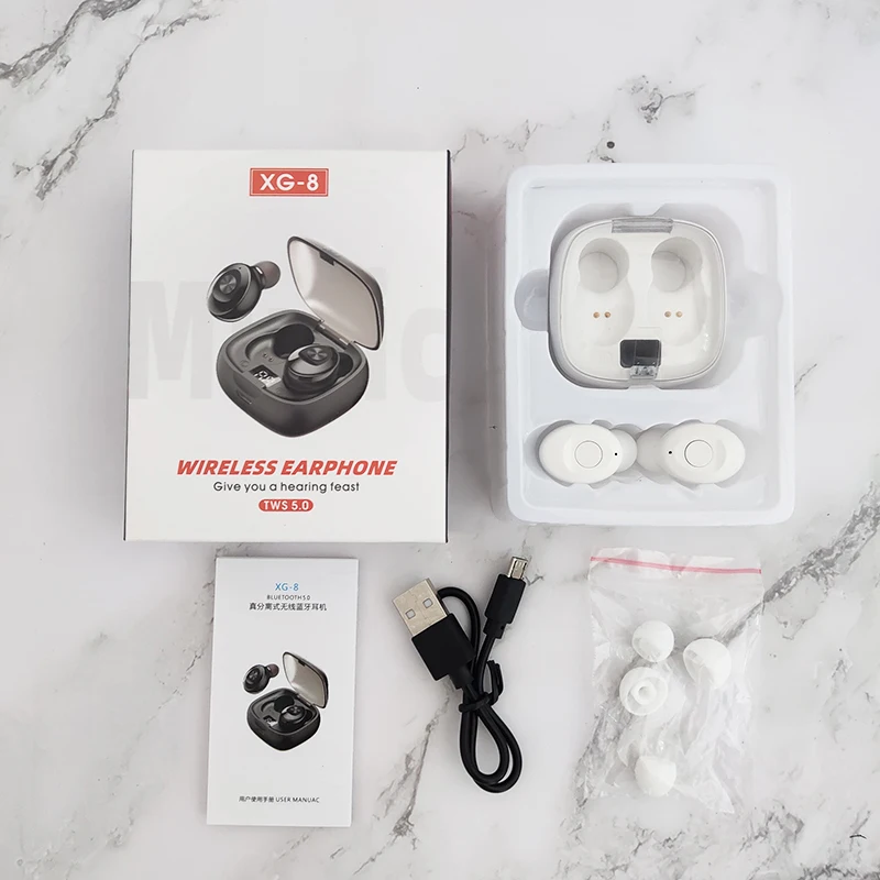 Cshzce Xg8 Wireless Earphone Mini Ipx5 Waterproof Stereo With Digital Battery Display Sports Earbuds Handsfree For All Phones