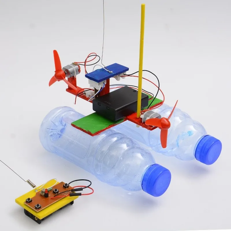 2021 New Technology Small Toys DIY Remote Control Wind Ship Model Scientific Experiment Material Boy Gift Collection - 2