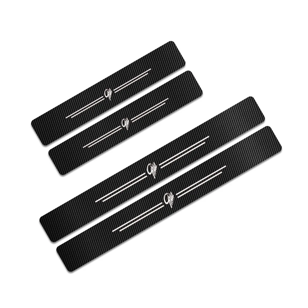 For Ghia 4 шт. автомобильный порог углеродная наклейка для Ford Fiesta Mondeo Fusion Explorer Escape Shelby Edge Ecosport Kuga Mustang ST аксессуары - Название цвета: For Ghia