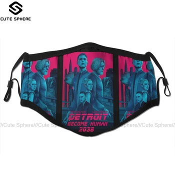 

Detroit Become Human Mouth Face Mask Detroit Become Human 2038 Facial Mask Fashion Funny with 2 Filters for Adult