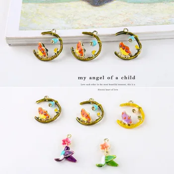 

2pcs Cute Butterfly Earrings for Women Street Style Drop Earrings Korean garland flowers birds pendant jewelry headwear material