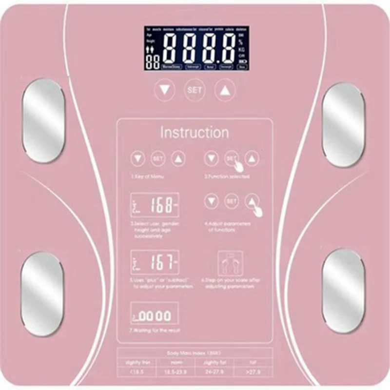 LUDA Bmi весы для тела в ванной, цифровые весы с человеческим весом, напольные весы с ЖК-дисплеем, электронные умные весы с индексом тела