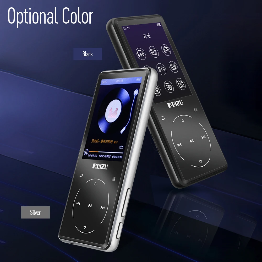 RUIZU D16 MP3 плеер 8G/16G хранение 2,4 дюймов HD цветной экран сенсорная кнопка BT4.0 HiFi MP3 музыкальный плеер Поддержка FM радио TF карта