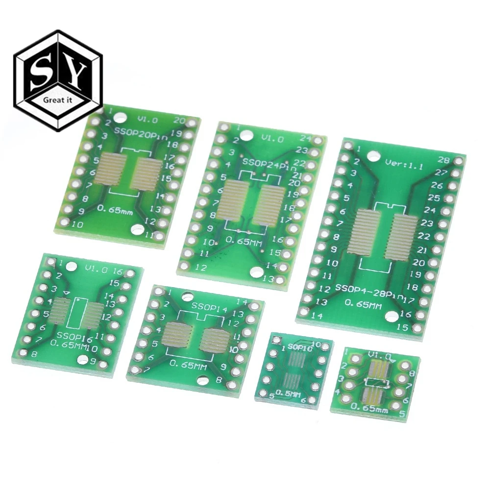 Отлично 7 шт. = значений * 1 комплект печатных плат SMD для DIP SOP SSOP TSSOP SOT23 8 10 14 16 20 24 28 SMT
