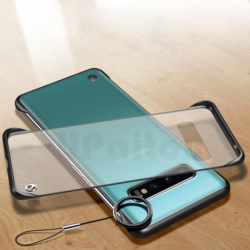 

UPaitou Frameless Transparent Case For Samsung Galaxy S10 S8 S9 E Plus A10 A20 A30 A40 50 A60 A70 A80 Hard Case With Ring Case