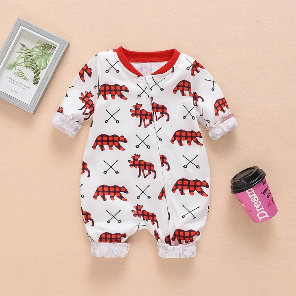 Новинка; Одежда для новорожденных мальчиков и девочек; Bebe Bear; Повседневный зимний хлопковый комбинезон с длинными рукавами и принтом; комбинезон; костюм для подвижных игр - Цвет: GE00063