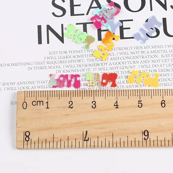 

15g/Pack 360Pcs 6*14mm Colorful Love Letters Shape Loose Sequins Paillettes Sewing Craft, Women Garments Bags DIY Accessories
