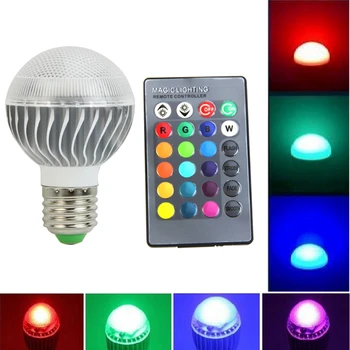 

New RGB LED E27 15W Lamp Color Changing Light Bulb With Remote Control 85-265V Q0KF