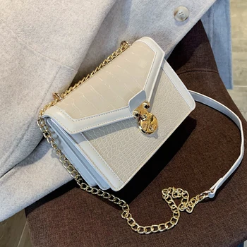 

Stone pattern Square Crossbody bag 2020 New High quality PU Leather Women's Designer Handbag Lock Chain Shoulder Messenger Bag