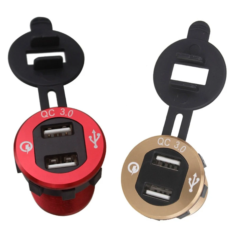Universial 12/24V автомобильный прикуриватель разветвитель двойной USB QC 3,0 зарядное устройство выход 36W для автомобиль, мотоцикл грузовик 4 цвета