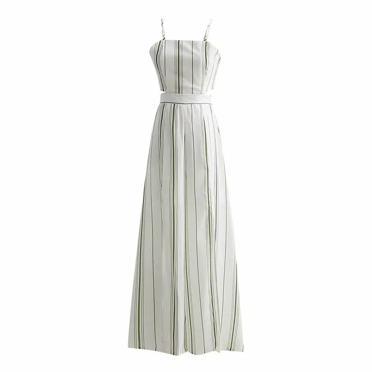 

2019 Spring Europe And America WOMEN'S Dress New Style Backless Vacation Style Sexy Slit Divided Skirt 1256