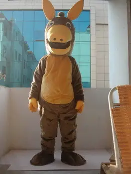 

New Version the handsome Brown Donkey Mascot Costume Adult Birthday Party Fancy Dress Halloween Cosplay Outfits Clothing Xmas