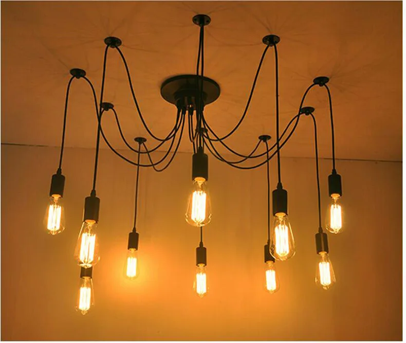 DIY подвесной светильник s Современные Ретро подвесные лампы Эдисона лампы светильники паук потолочный светильник для гостиной домашний декор