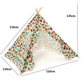 

3 Type Children's Tent Large Unbleached Original Teepee Kids Teepee Folding Indoor Baby Game House India Triangle Tent