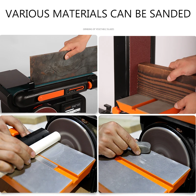 Hf9cef5d7c88147118fd5998946d95225n 550W/750W Abrasive Belt Sanding Machine Woodworking High-Power Electric 220V Sandpaper Polishing Machine 0-45° Angle Adjustable Mallzona