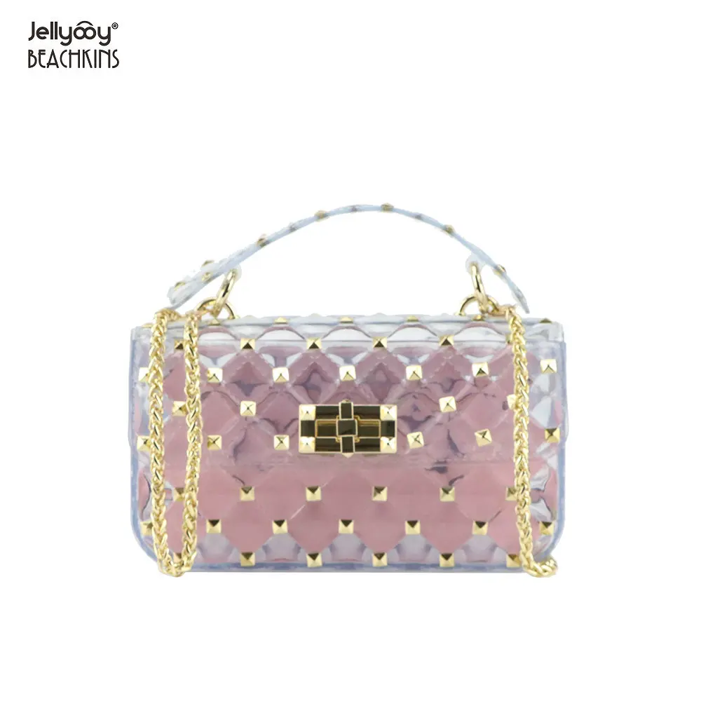 High Quality Transparent PVC Jelly Bags Famous Brand Chain Shoulder Bags For Women Summer Luxury Satchels Travel Purse Red - Цвет: Transparent