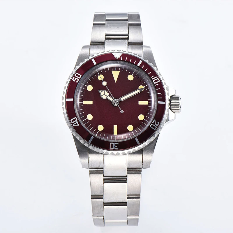 

Huayra Watch automatic mechanical red dial fashion men's 40mm stainless steel case bracelet luminous hand aluminum bezel N121-1