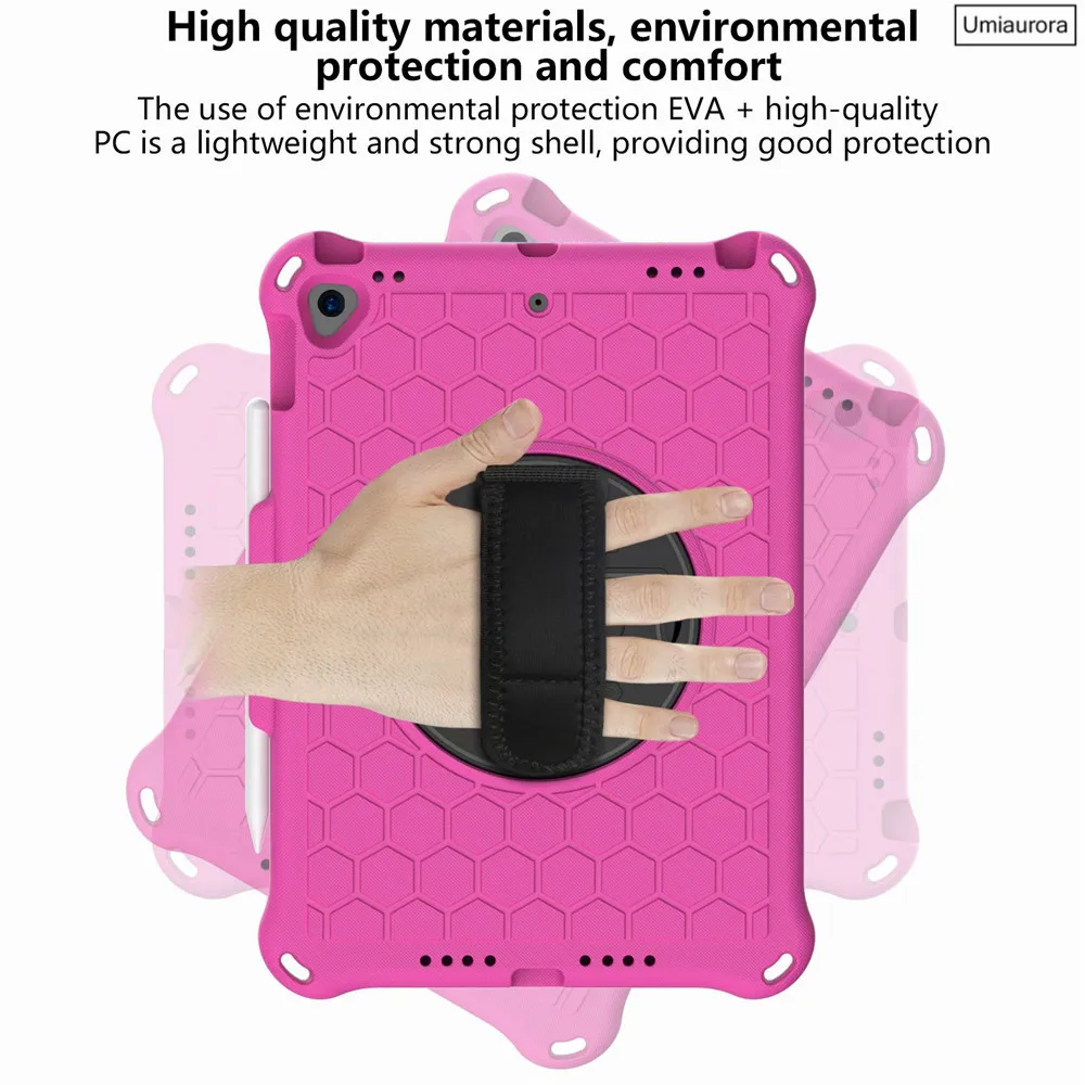 Capa à Prova de Choque Eva para Ipad 360 Girar Hand Strap Case Crianças Mini Air 10.9 9.7 2023 7th 8th 9th Gen 10.2 2023 Pro 11 - Imagem 6