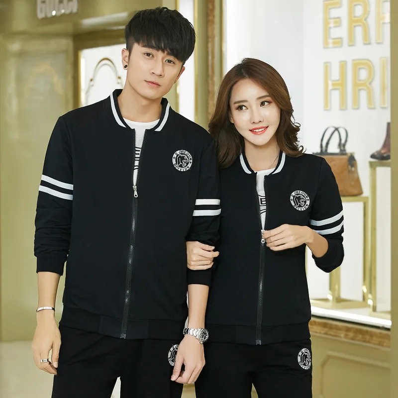 

Korean-style Fashion Sports Clothing Men's Spring And Autumn Three-piece Set Couples Sports Set Women's Casual Sweatshirt