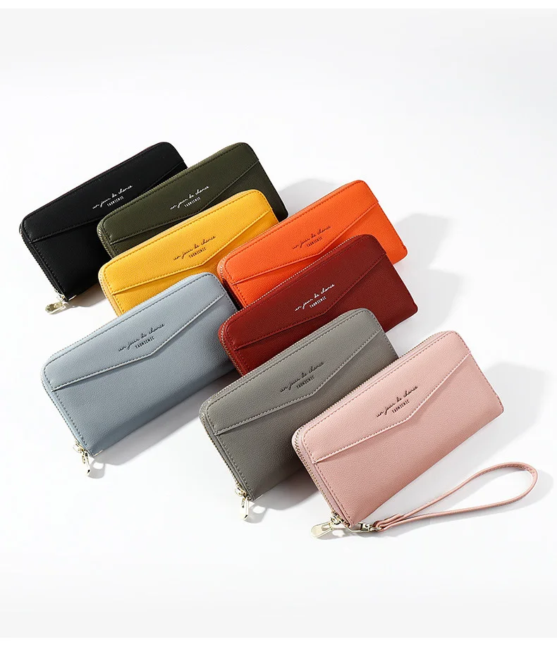 Essential Leather Wallets for Women 2019 Slim Continental Handy Wallet Black Pink Large Capacity Money Organizer wallets Clutch (2)