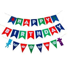 Стиль двухслойная Нетканая ткань в масках бандит цвет день рождения украшение для вечеринки висящий флаг латте искусство Amazon AliExpress