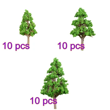 

30 Pcs 4.3/6.4/8.7cm HO 1:85 Scale Small Size Pine Tree Model Railroad Architecture Diorama Tree For DIY Scenery Landscape