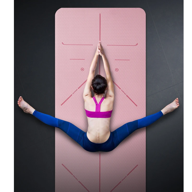 

1830*610*6mm TPE Yoga Mat with Position Line Non Slip Carpet Mat For Beginner Environmental Fitness Gymnastics Mats