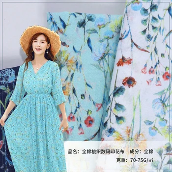 

140X100cm Floral Printed Fabric 100% Cotton Fabrics Per Meter Quilting Patchwork DIY Sewing Clothing Garment Women Dress