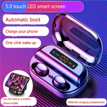 

TWS 5.0 Bluetooth 9D Stereo Earphone Wireless Earphones IPX7 Waterproof Earphones Sport Headphone With 4000mAh Power Bank