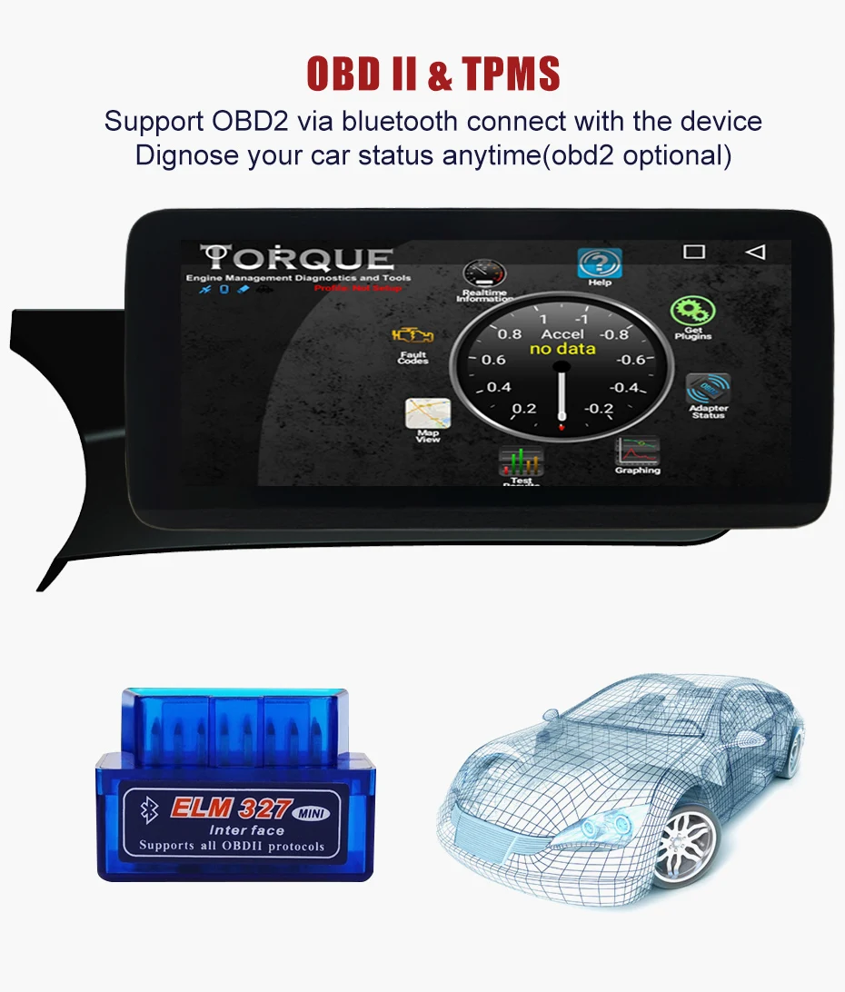 Best KANOR Android 8.0 Car Radio Player For Mercedes Benz C Class W204 2011-2014 Car Monitor Audio GPS Navigation Stereo Auto 7