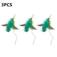 3 Replacment Feather Pet Jumping Ball светодиодный флэш-Роллинг игрушка для домашних животных электрический движение активированный мяч для питомцев водонепроницаемый прочный Кот перо игра Забавный Toys4 - Цвет: 3 Replacment Feather