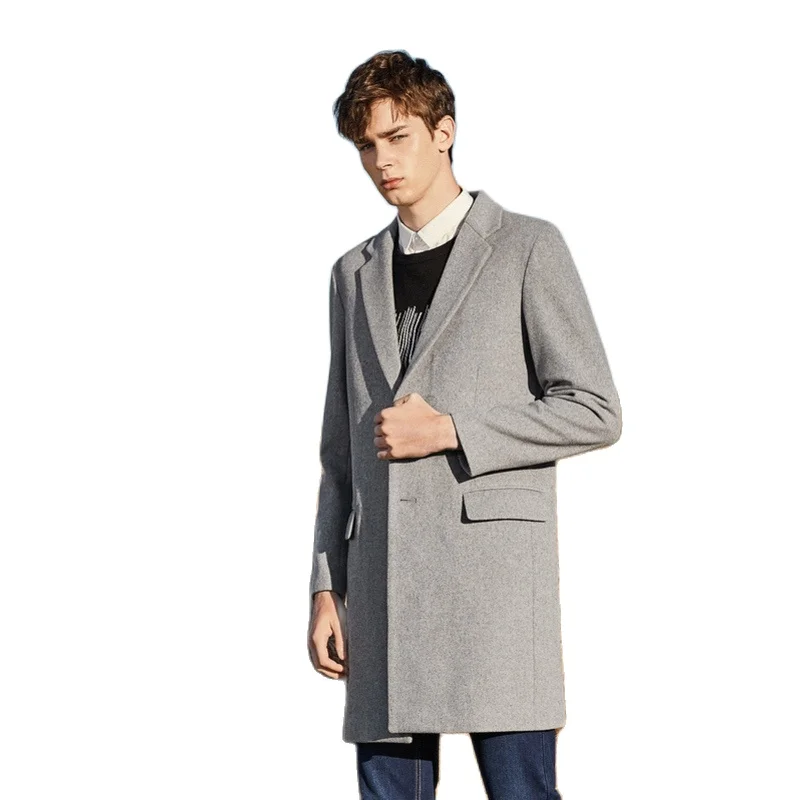 SEMIR Men Felted Wool Blend Coat Dropped Shoulder Men Coat Open Chest Pocket 100% Silky Polyester jacket men for Winter SEMIR Men Felted Wool Blend Coat Dropped Shoulder Men Coat Open Chest Pocket 100% Silky Polyester jacket men for Winter