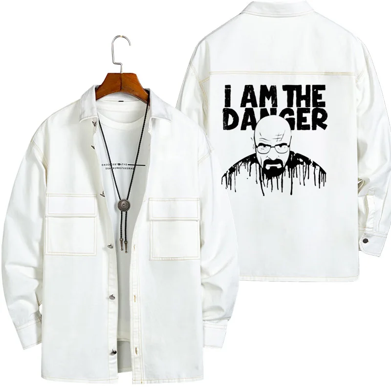 

100% cotton long-sleeved character personality printing long-sleeved shirt hip hop street style men's long sleeved shirt bald