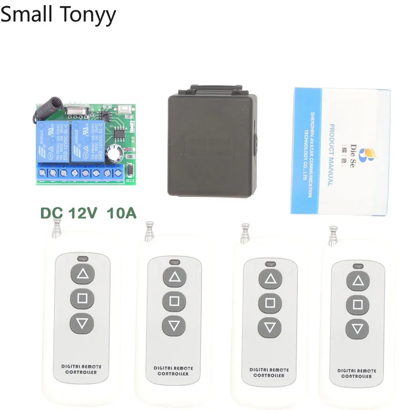 

433MHz Wireless Universal Remote Control DC 12V 10Amp 2200W 2CH rf Relay Receiver and Transmitter for Motor \ Door controller