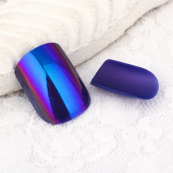 

24pcs Fake Nails Medium Square Full Cover False Nail Tips Pre-designed Glossy Solid Color Artificial Nail Art