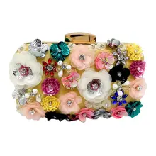 Винтажный женский клатч с цветами, вечерние сумки, свадебная сумочка, сумка на плечо, кошелек, кошелек, A69C