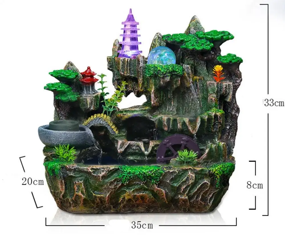 M No Nebulizer Смола фонтан фэн шуй орнамент Искусственный Ароматерапия Крытый Рокери водный пейзаж домашний офис рождественские украшения - Цвет: M No Nebulizer