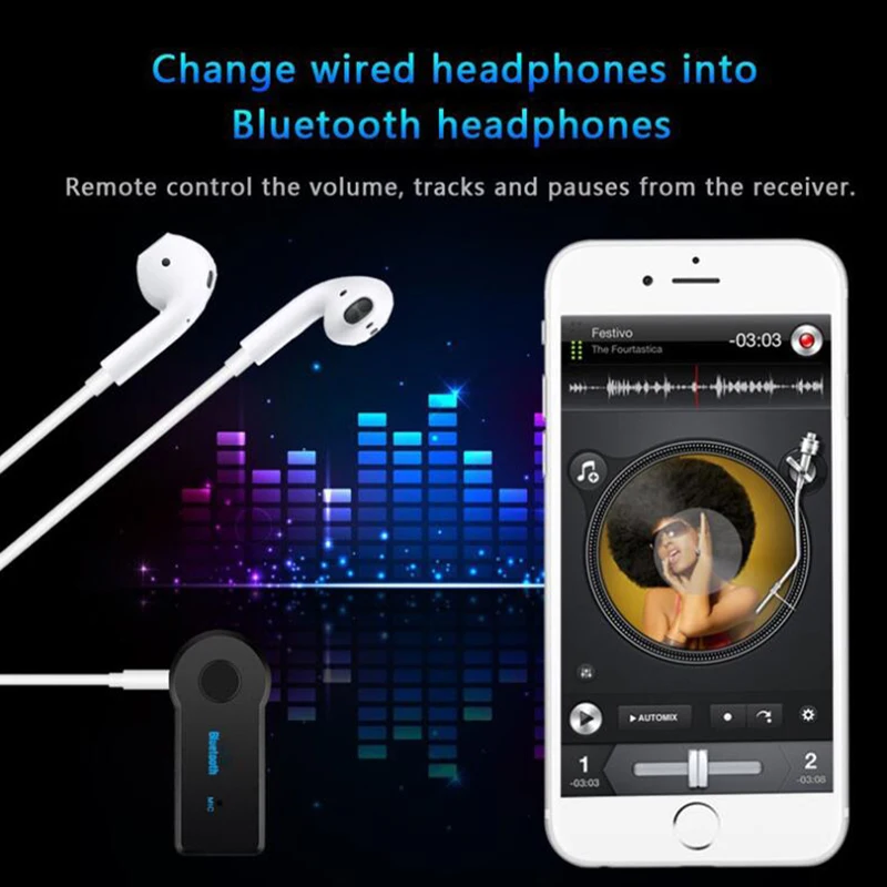 Aux аудио Bluetooth ресивер стерео Aptx 3 5 мм разъем беспроводной адаптер для наушников
